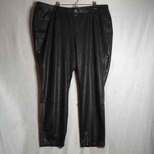 Lane Bryant Black Faux Leather Look Pull-On Women's Pants Size 26